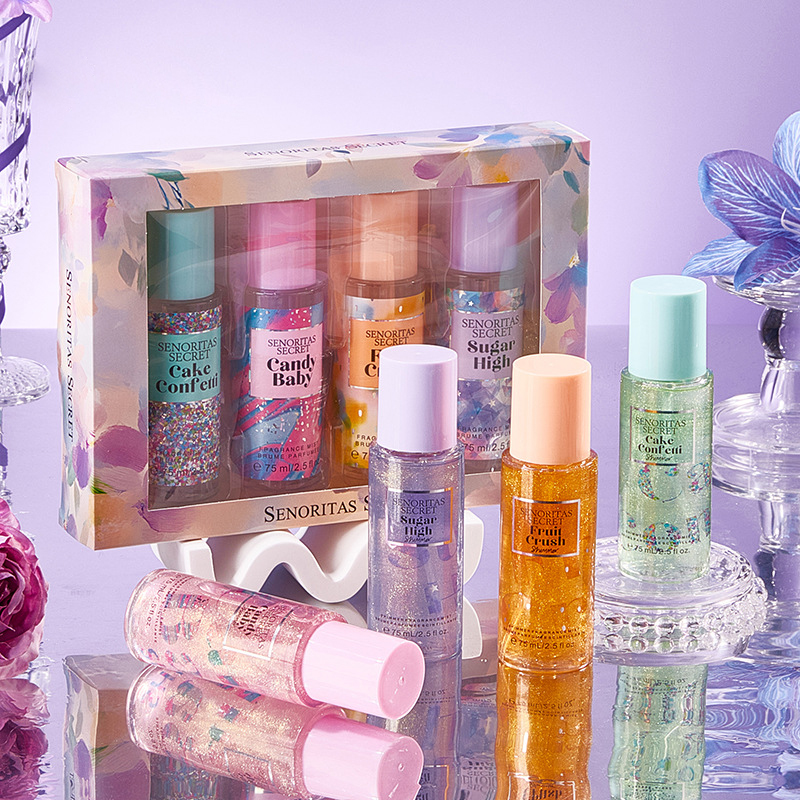 4개입 75ml*4 오 드 퍼퓸 꽃 바디 스프레이 여성 프루티 75ml 바디 미스트 선물 세트