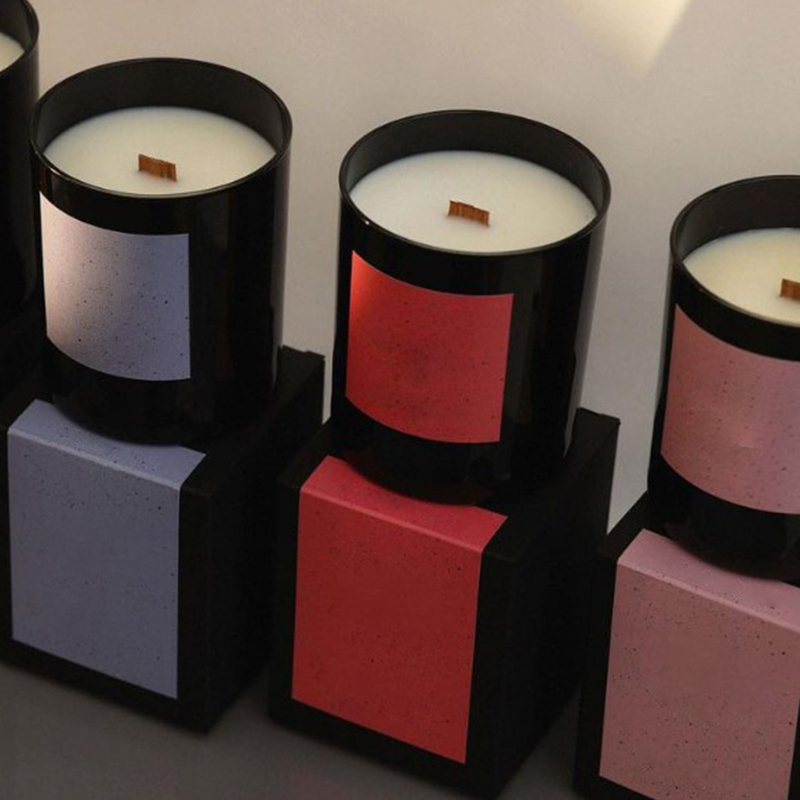 220g 두꺼운 바닥 컵 친환경 무연 목재 코어 고급 선물 상자 식물 에센셜 오일 간장 왁스 향기로운 양초